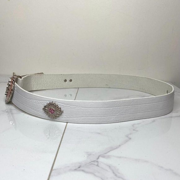 2000s JULIANA COLLEZIONE White Pink Enamel Crystal Leather  display picture 1